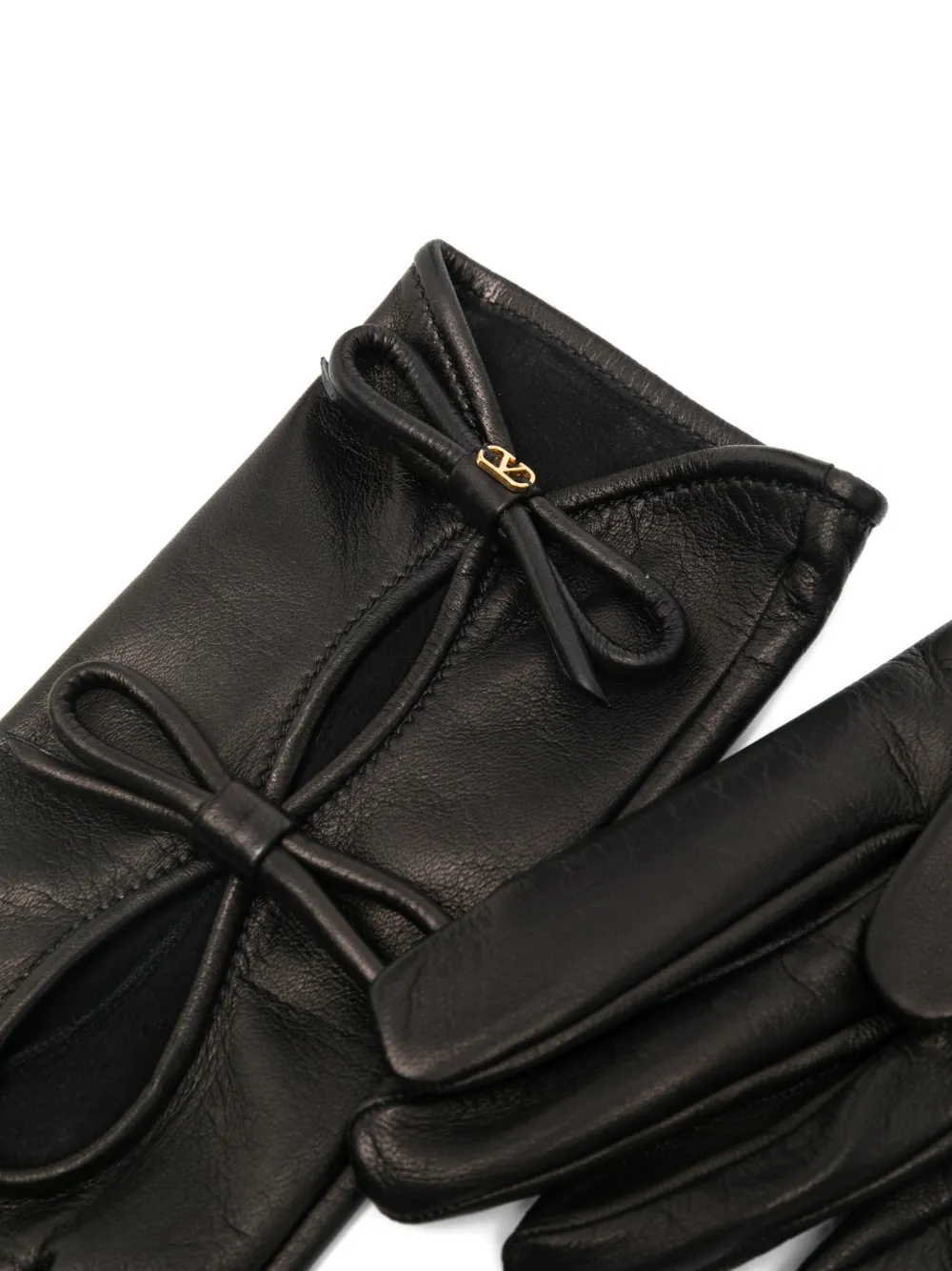 Valentino Vlogo Signature Bow Detail Gloves In Black