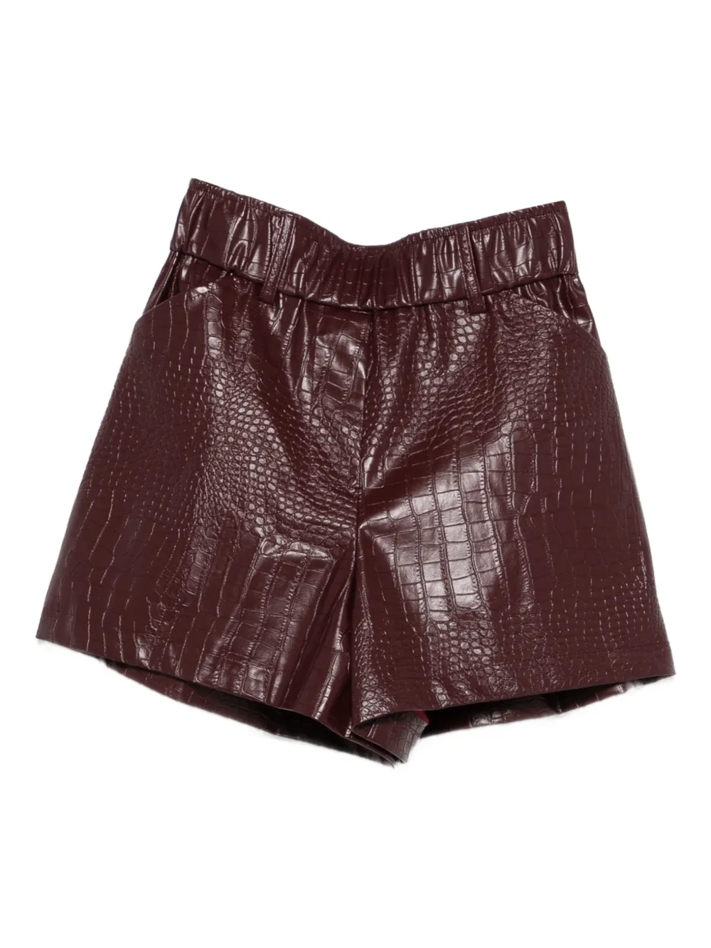 SO ALLURE Ecococco texture shorts | Red | Image 1