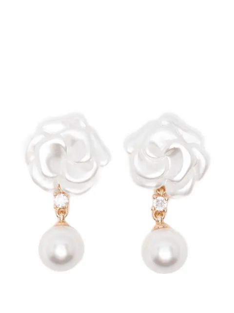 Self-Portrait flower pearl earrings