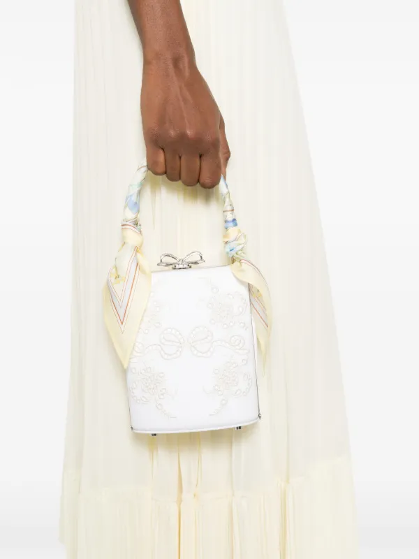 self portrait バッグ Self-Portrait リボンディテール クラッチバッグ | ホワイト | FARFETCH JP