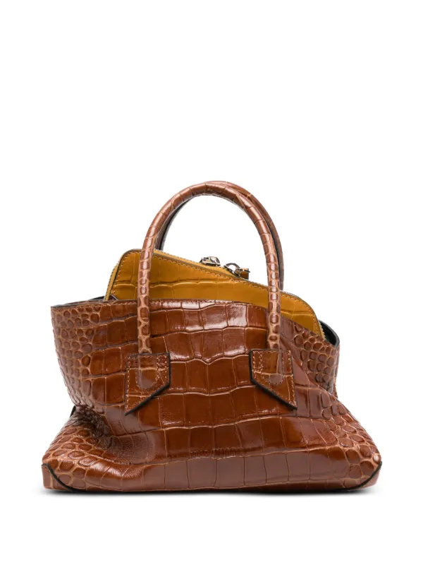 The Attico La Passeggiata Top-handle Mini Tote Bag in Brown
