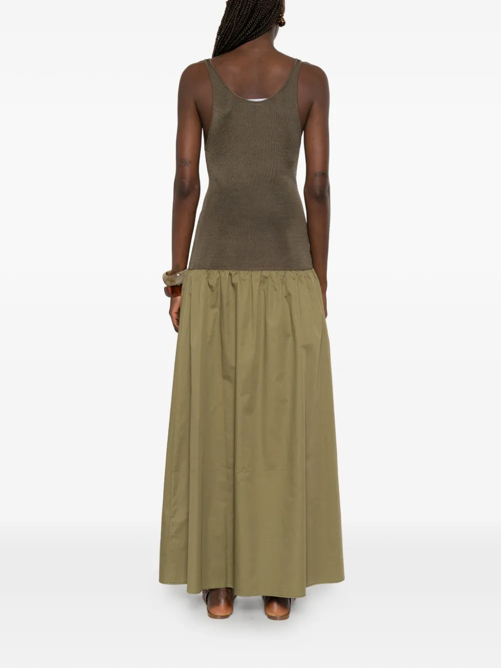 The Frankie Shop Iliya maxi-jurk met verlaagde taille Groen