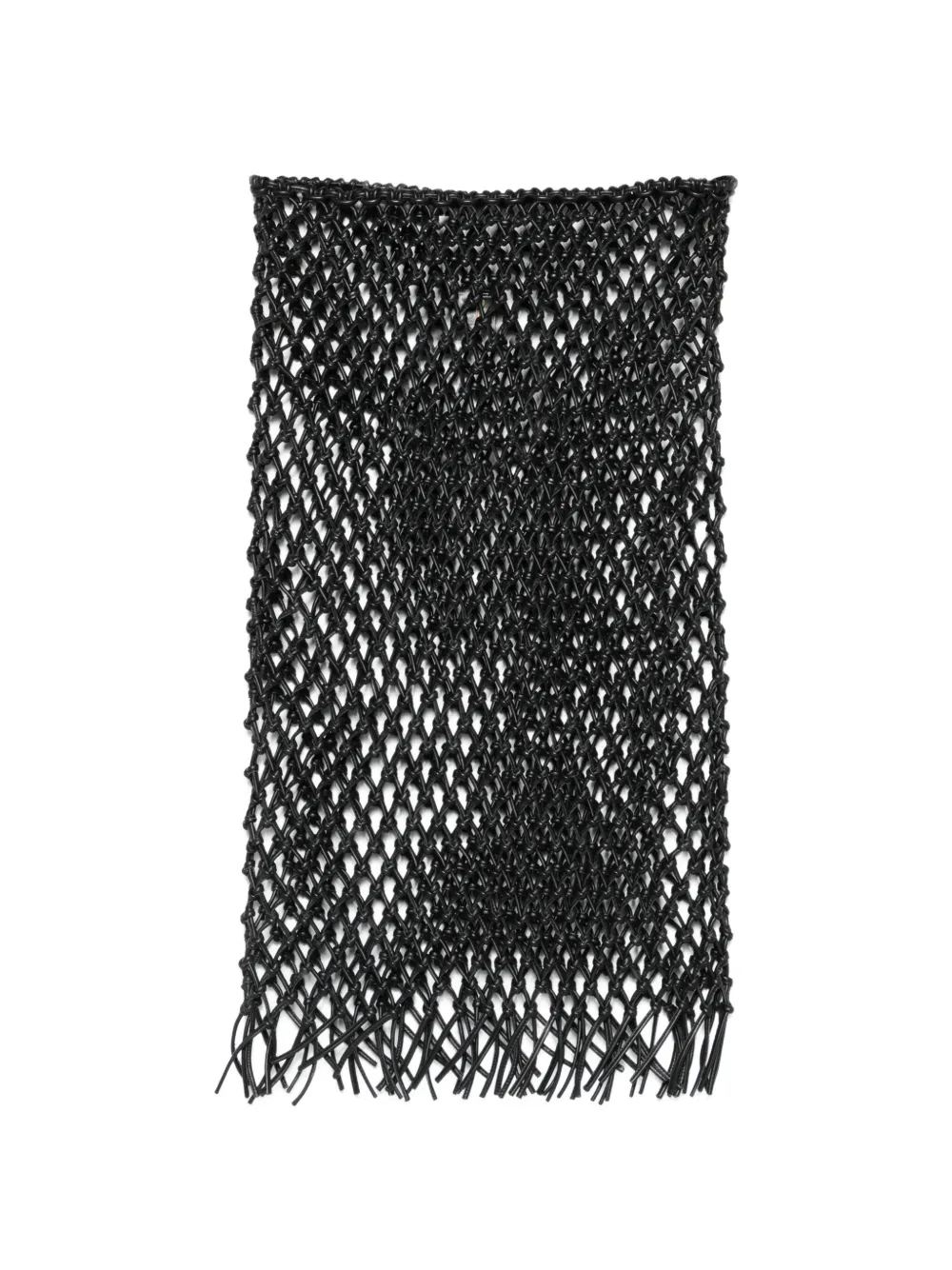 The Frankie Shop Nelaya macramé leather midi skirt - Nero