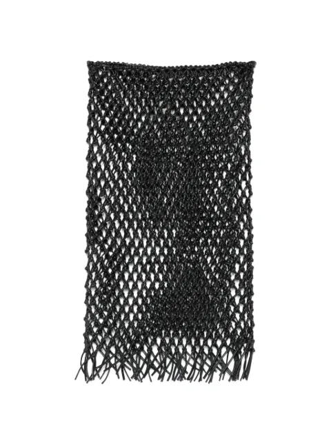 The Frankie Shop Nelaya macramé leather midi skirt