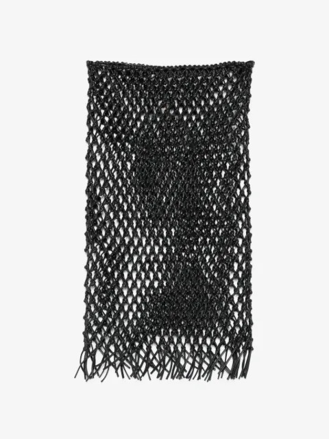 The Frankie Shop Nelaya macramé leather midi skirt