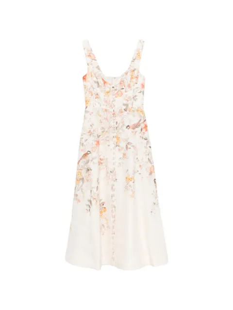 ZIMMERMANN Luna buttoned floral picnic midi dress