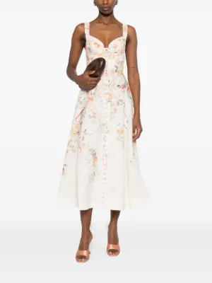 zimmermann cocktail dresses | Summer 2026 Collection line shape. Zimmermann Luna Corset Midi Dress