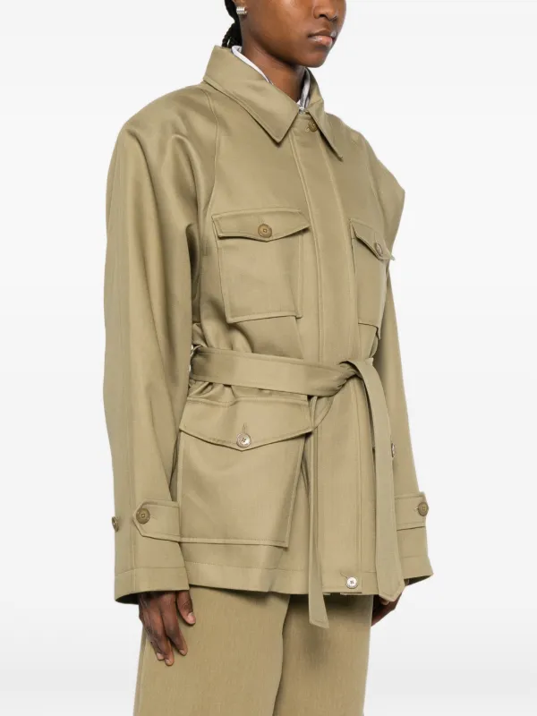 The Frankie Shop Kella Padded Utility Jacket | Green | FARFETCH