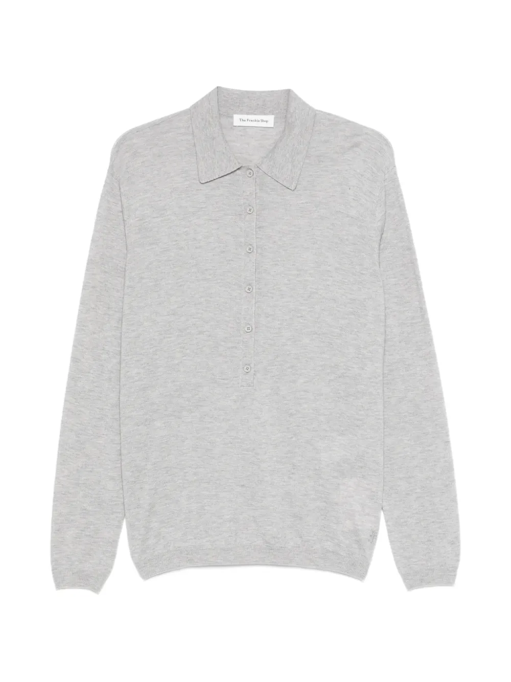 The Frankie Shop FRANKIE SHOP TALA KNIT V-NECK POLO JUMPER - Grigio