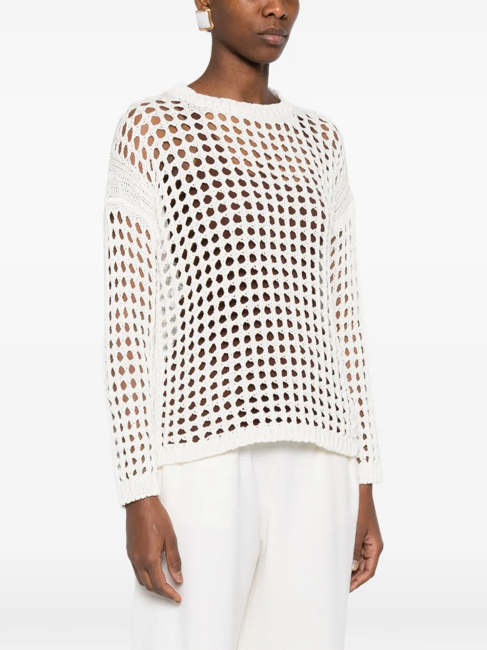 Max Mara Katoenen trui met mesh Wit