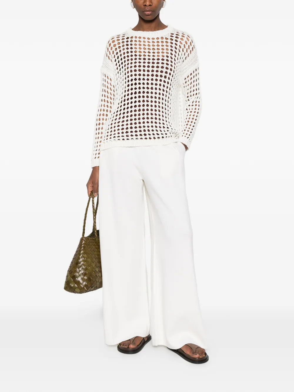 Max Mara Katoenen trui met mesh Wit
