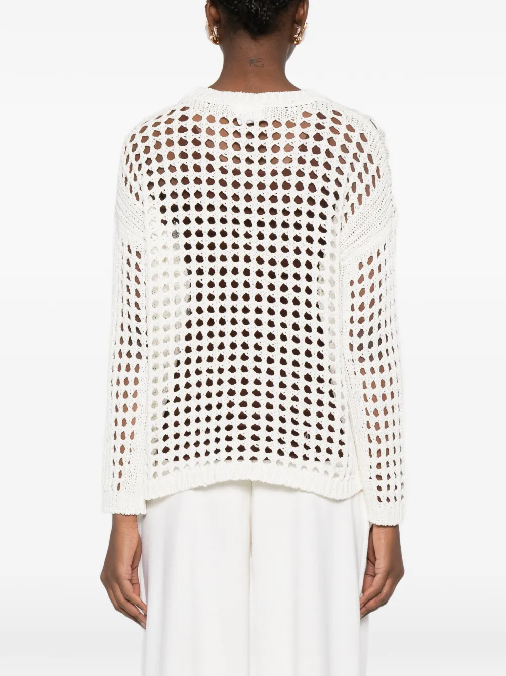 Max Mara Katoenen trui met mesh Wit