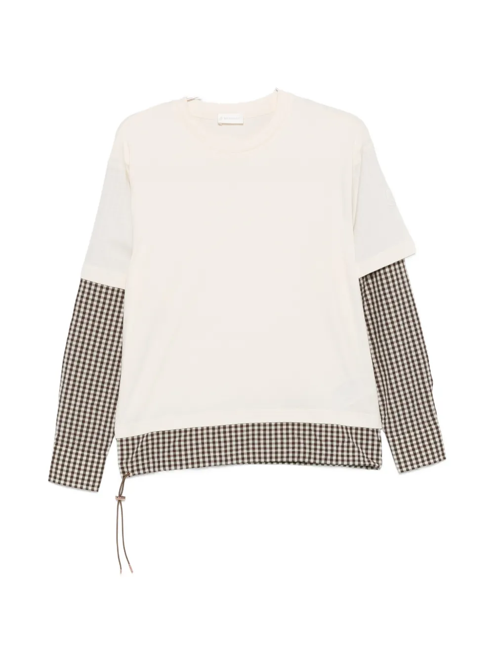 Moncler gingham layered T-shirt - Toni neutri