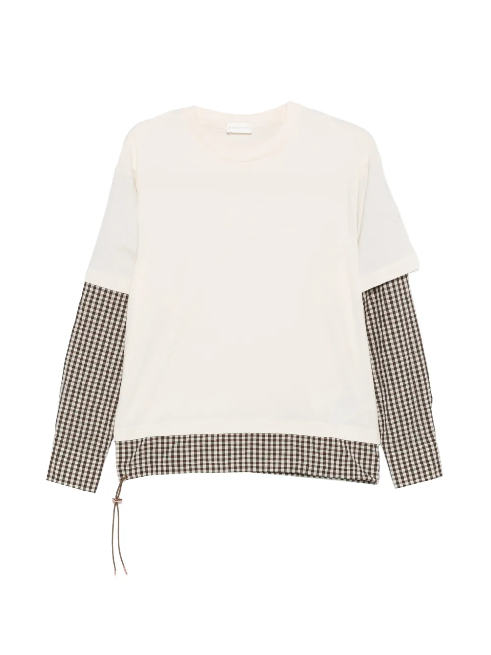 Moncler Gelaagd T-shirt met gingham ruit Beige