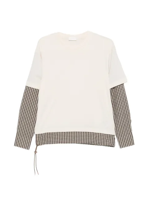 Moncler gingham layered T-shirt
