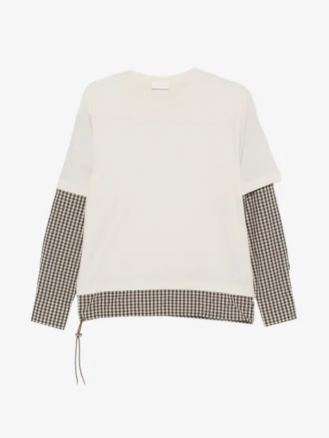 Moncler gingham layered T-shirt