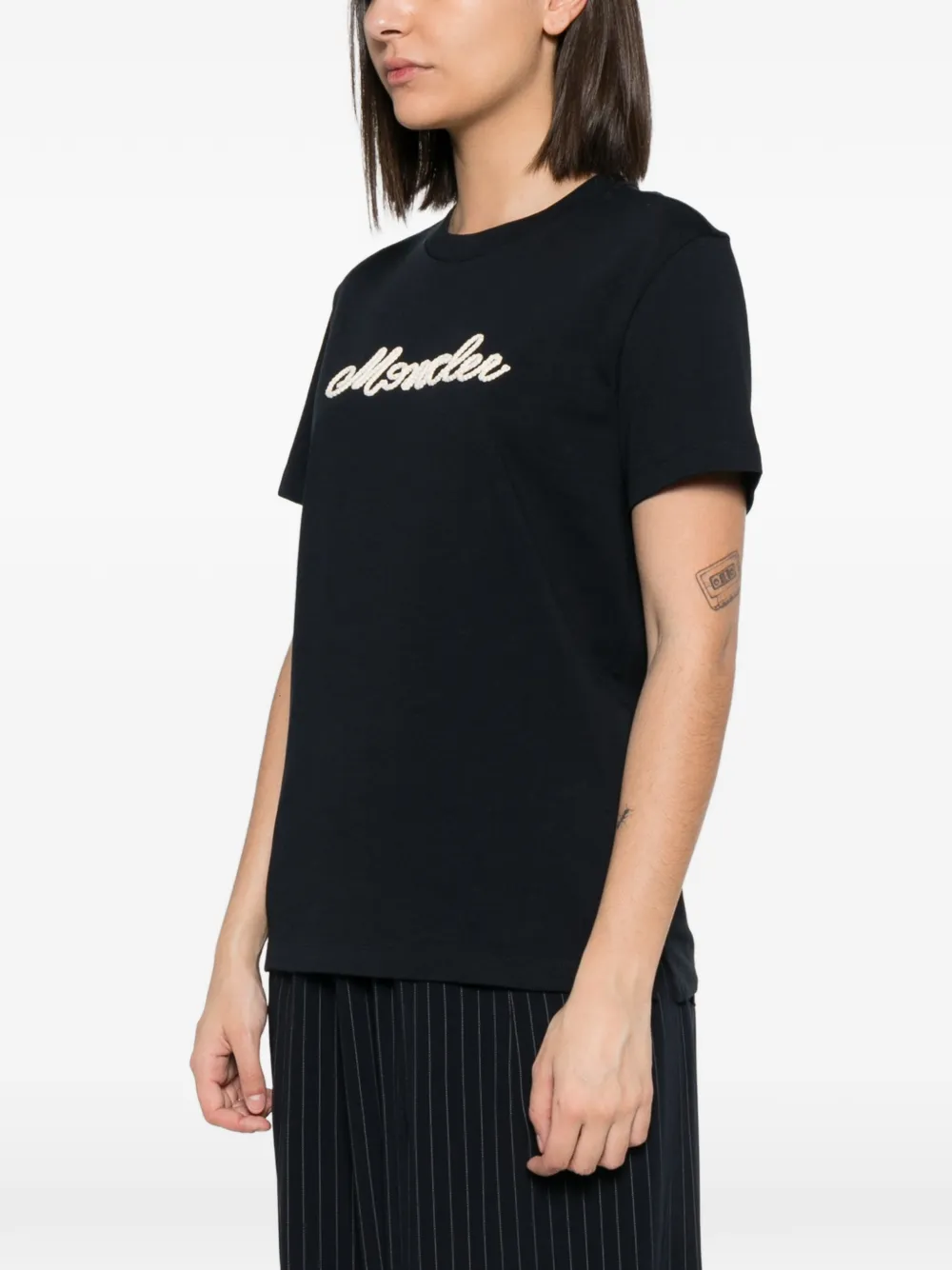 Moncler T-shirt met geborduurd logo Blauw