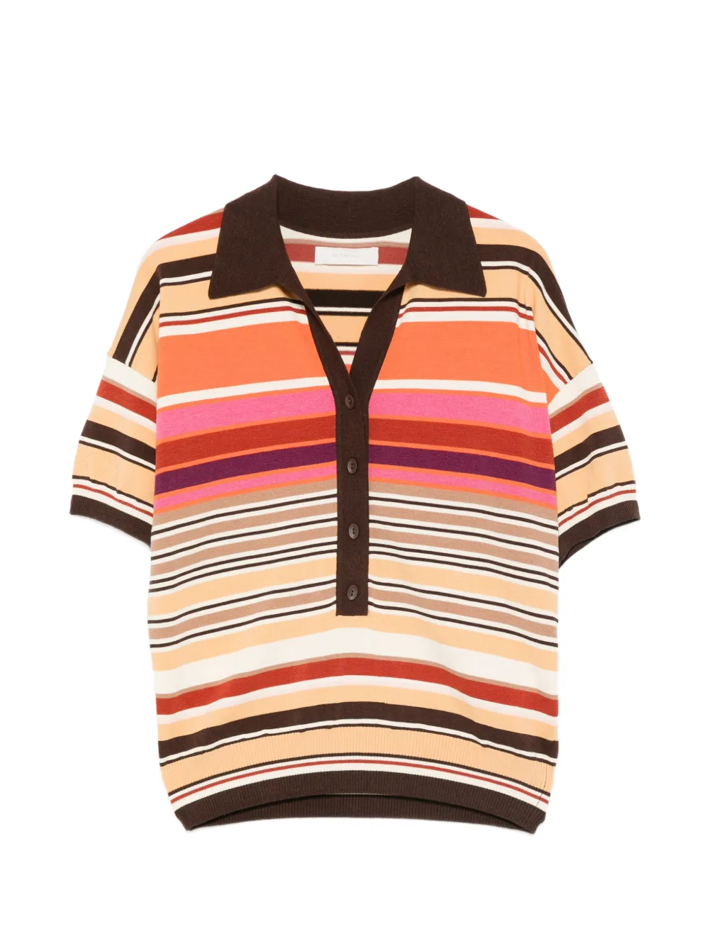 Faithfull the Brand striped buttoned polo shirt - Nude