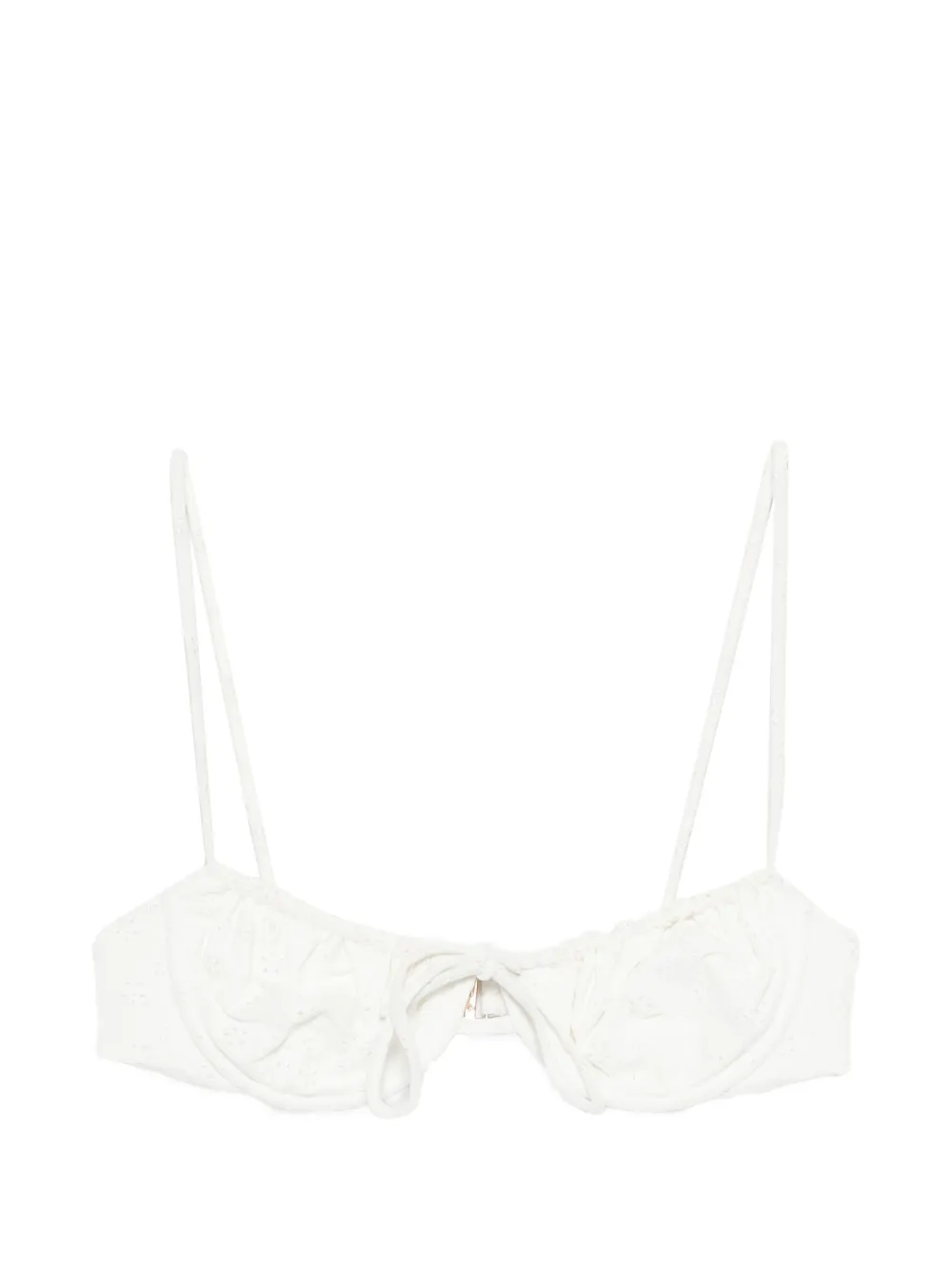 Faithfull the Brand Halo broderie anglaise bikini top - Bianco