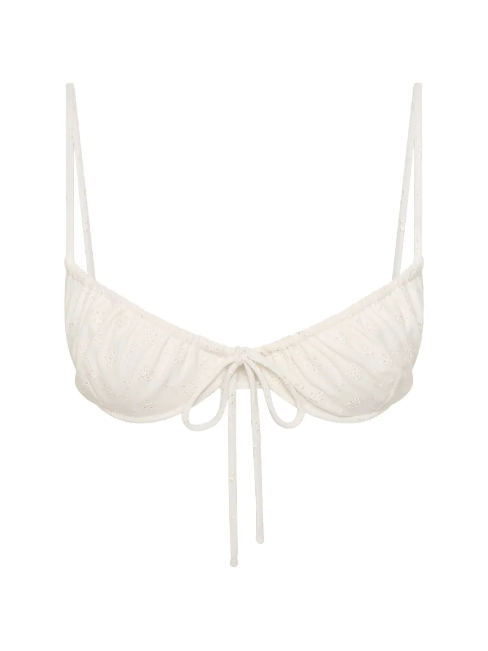 Faithfull the Brand Halo broderie anglaise bikini top - Bianco