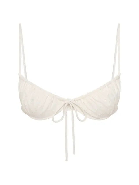Faithfull the Brand top de bikini Halo con bordado inglés