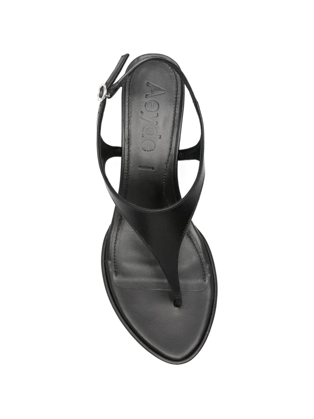 Aeyde Roose leather wedge sandals Zwart