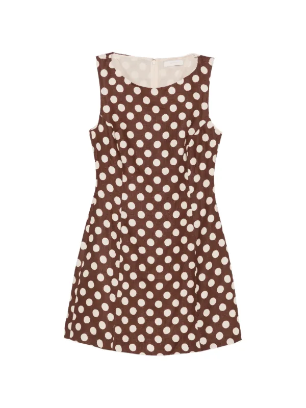 Faithfull The Brand Lydie polka-dot Mini Dress | Brown | FARFETCH IE