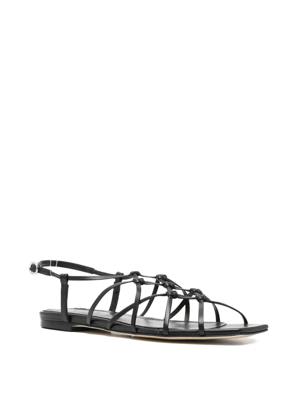 Aeyde Anisa strappy leather sandals Zwart