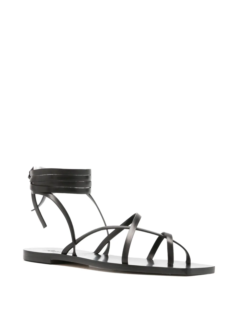 Aeyde Norah strappy leather sandals Zwart