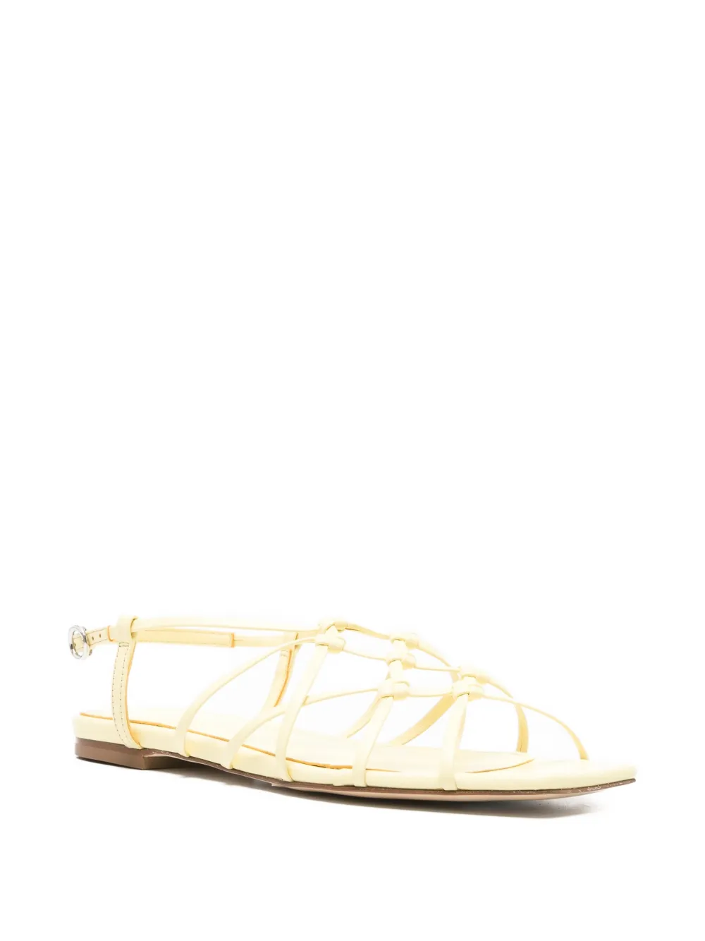 Aeyde Anisa knot-detail leather sandals Beige