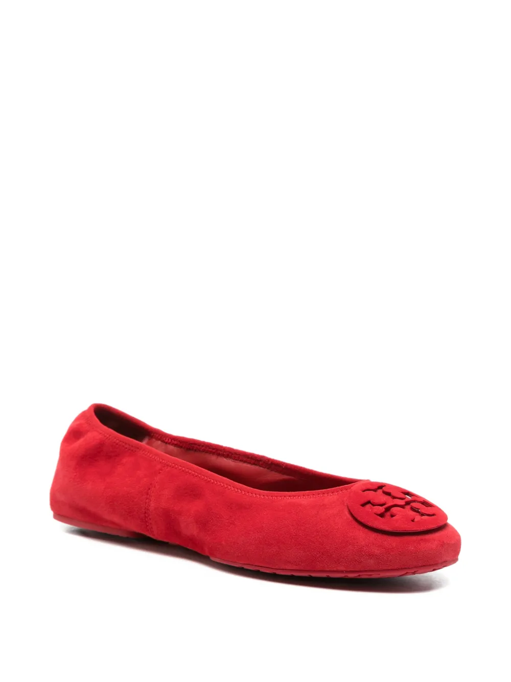 Tory Burch Reva logo detail ballet flats Rood