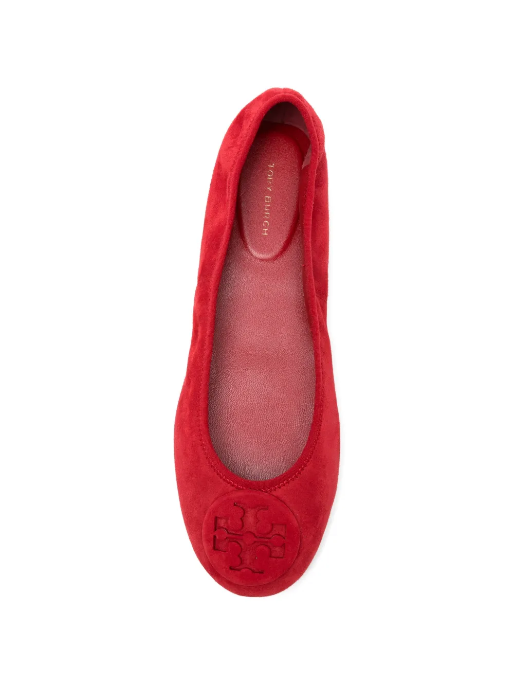 Tory Burch Reva logo detail ballet flats Rood