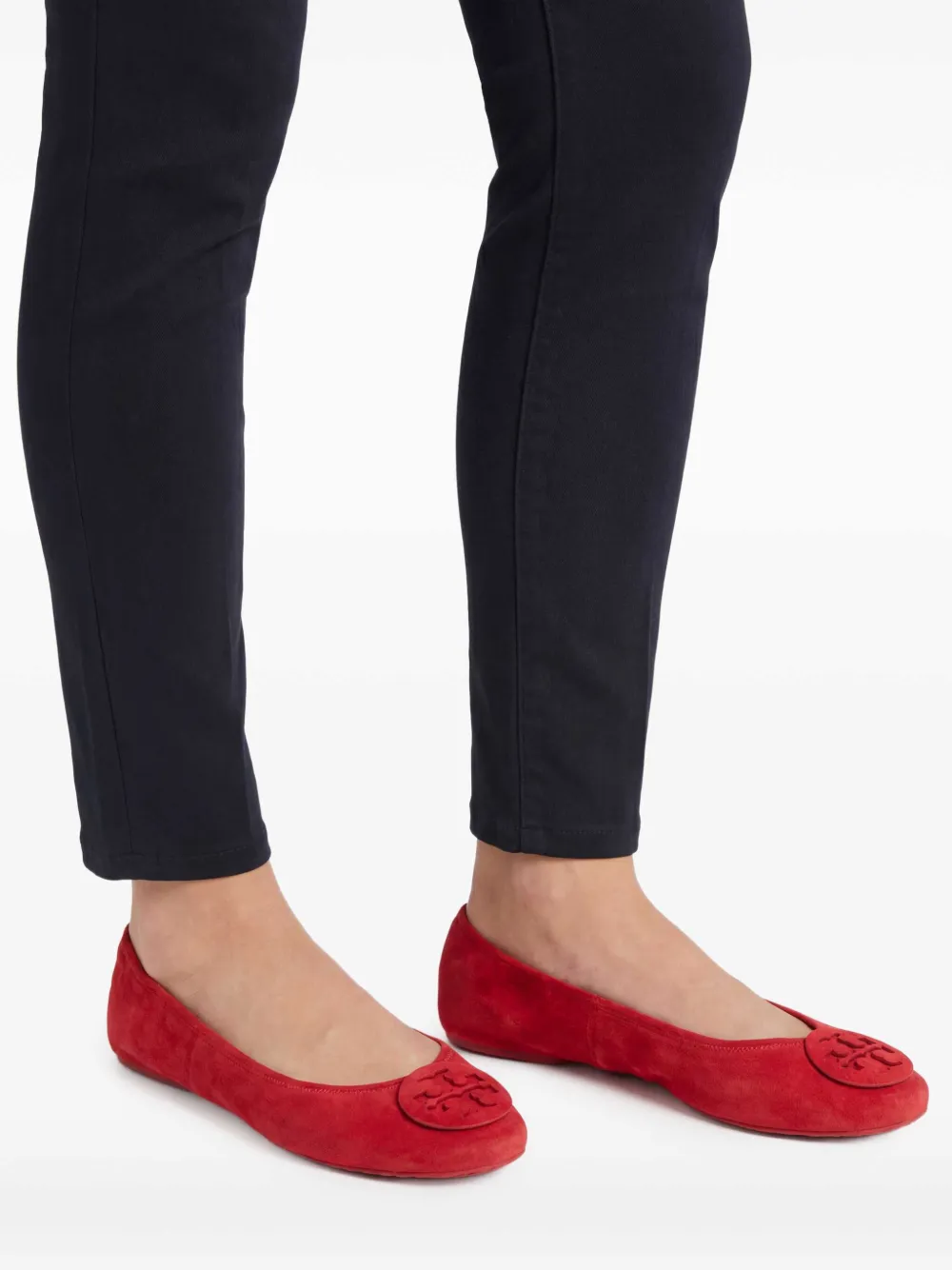  Tory Burch Bailarinas Reva Con Logo - Rojo 
