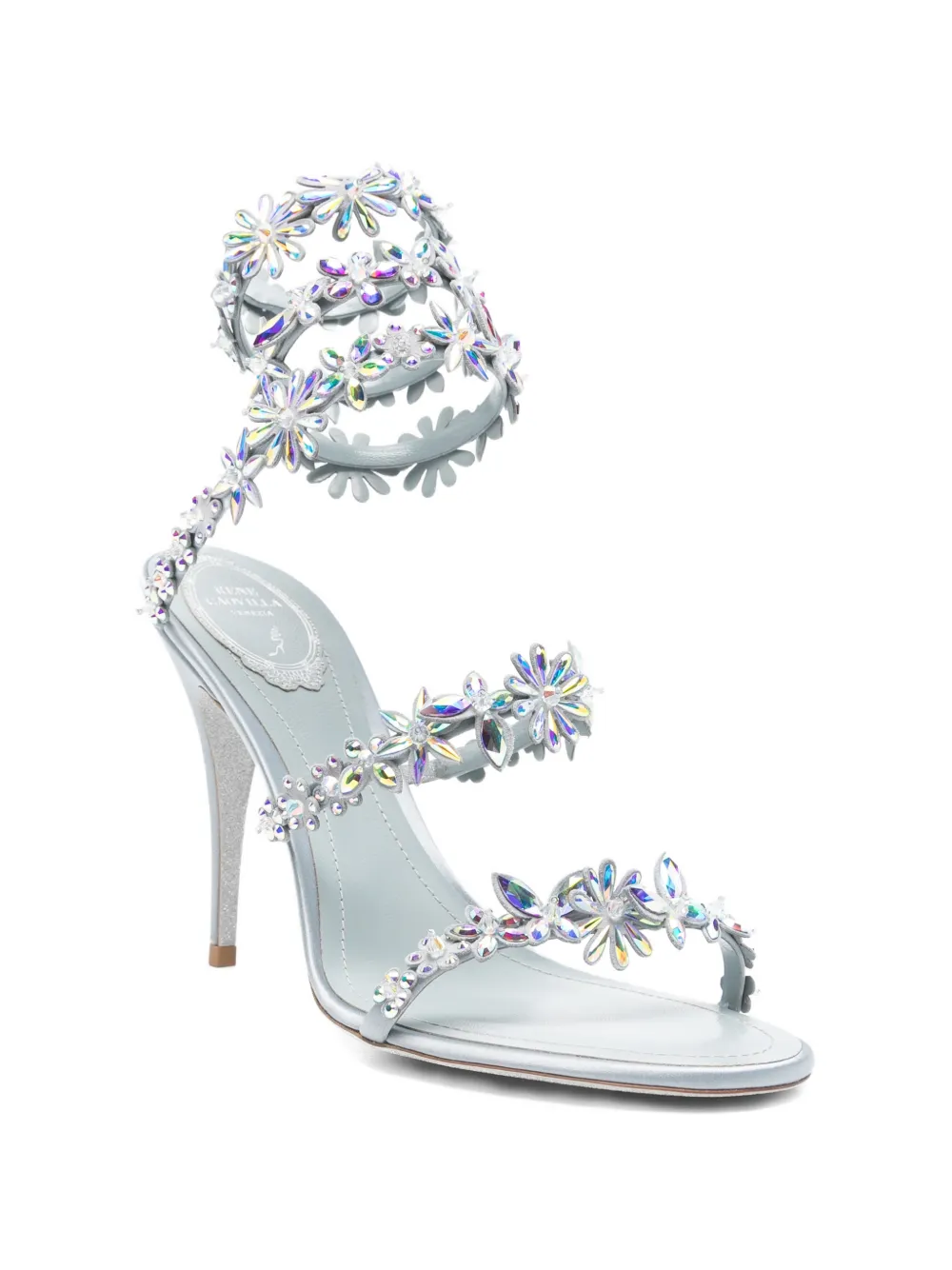 René Caovilla Eva embellished heeled sandals Blauw
