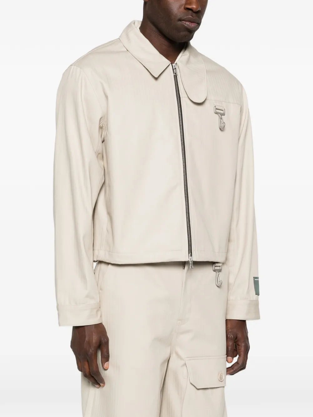  Reese Cooper Herringbone Zip-up Jacket - Neutrals 