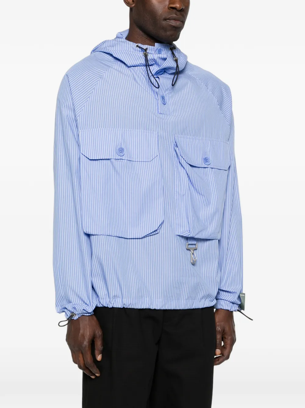  Reese Cooper Striped Hooded Jacket - Blue 