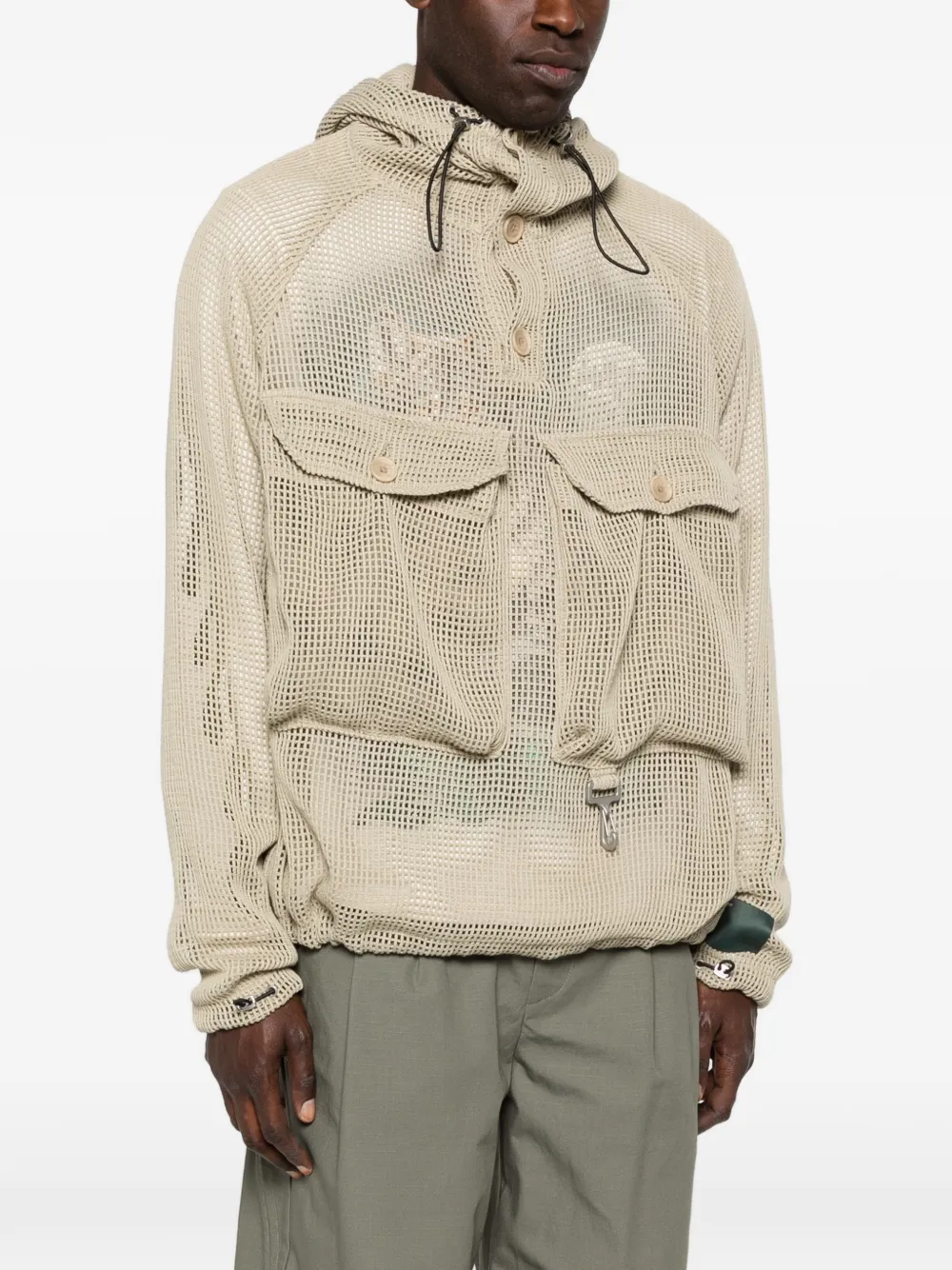  Reese Cooper Crochet Hooded Jacket - Neutrals 