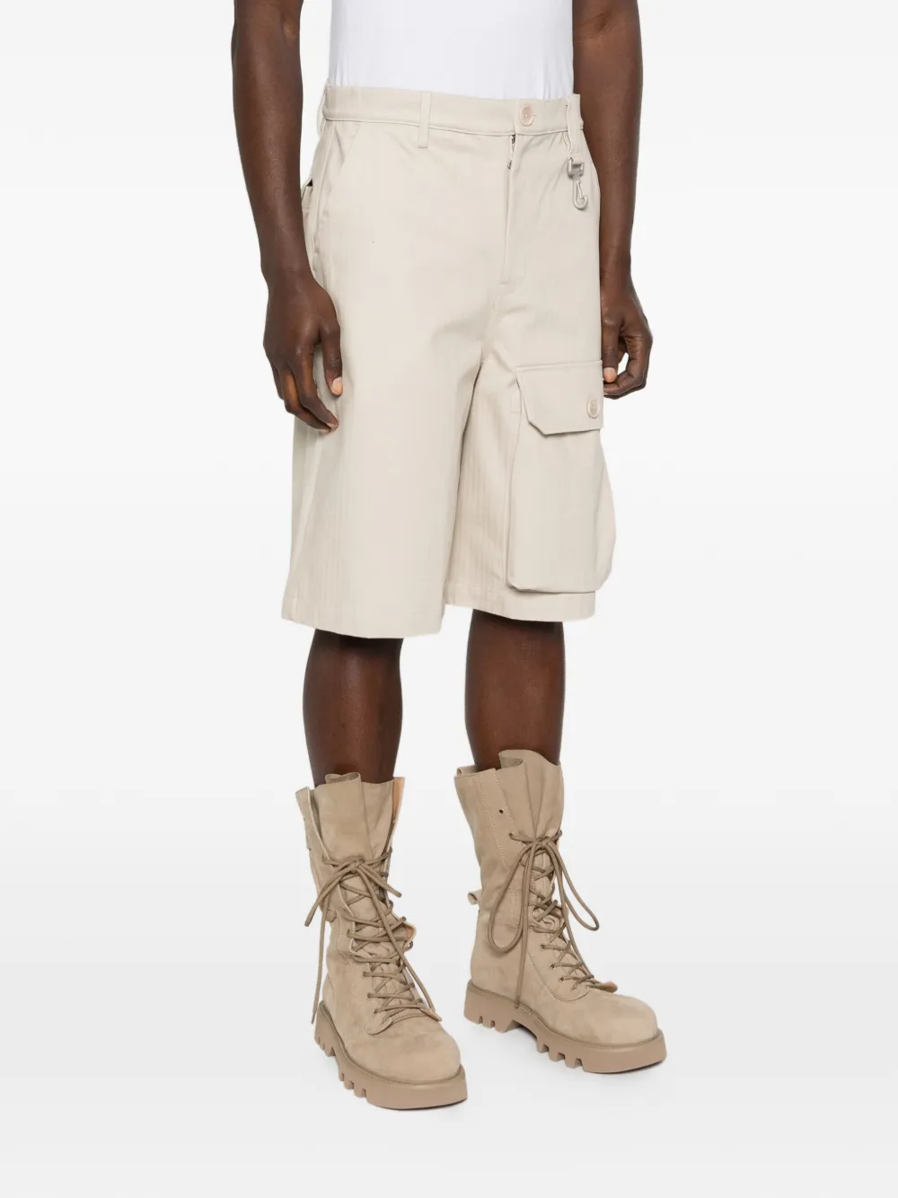  Reese Cooper Herringbone Cargo Shorts - Neutrals 