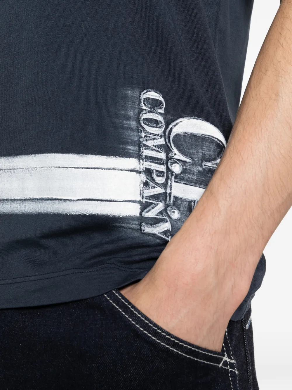C.P. Company T-shirt met grafische print en korte mouwen Blauw