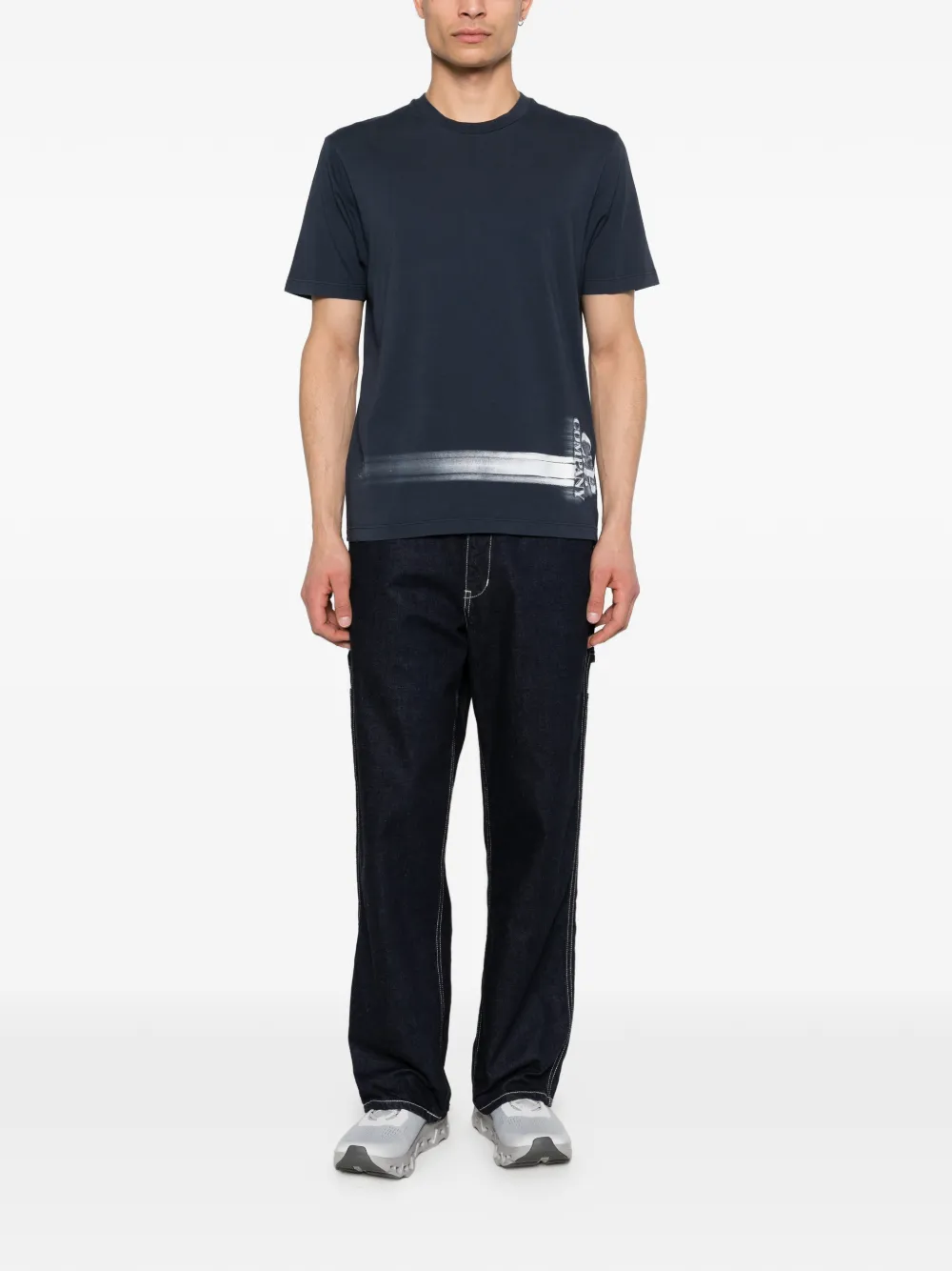 C.P. Company T-shirt met grafische print en korte mouwen Blauw