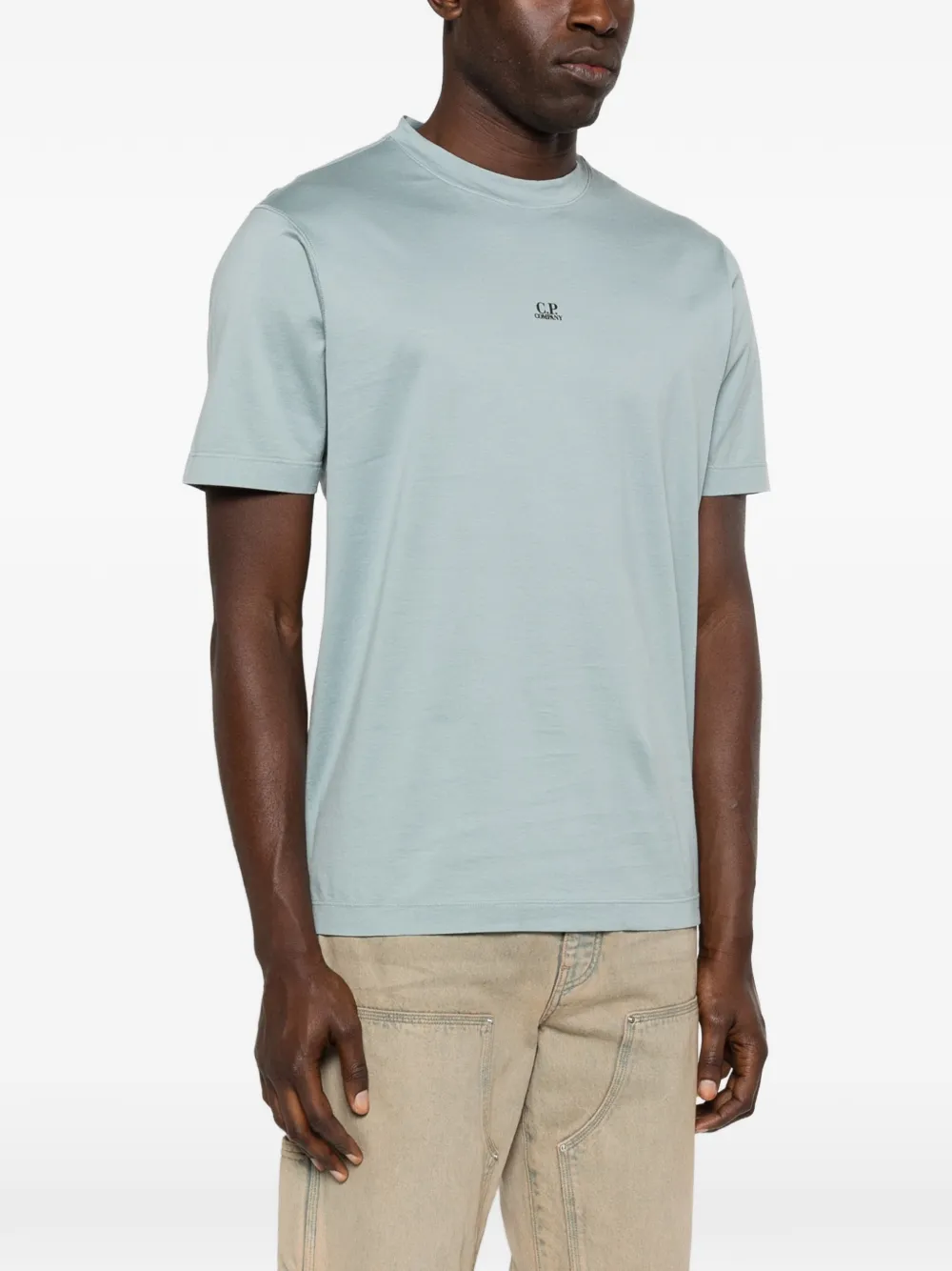 C.P. Company 70 2 Gasato gemerceriseerd jersey T-shirt met korte mouwen Blauw