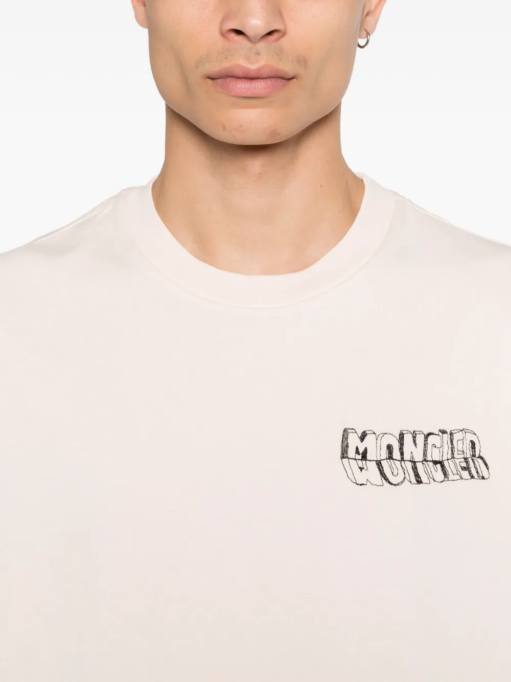 Moncler T-shirt met logo Roze