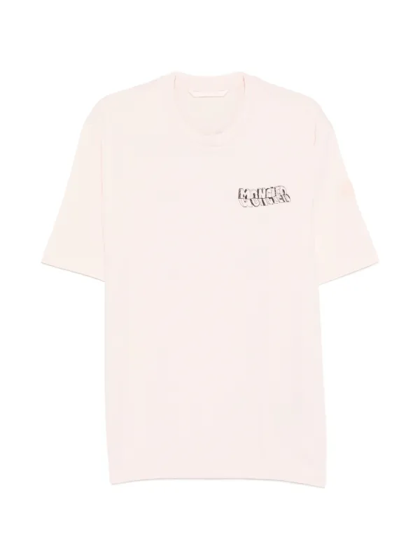 MONCLER ✨ピンク ロゴ Tシャツ Moncler ロゴ Tシャツ | ピンク | FARFETCH JP