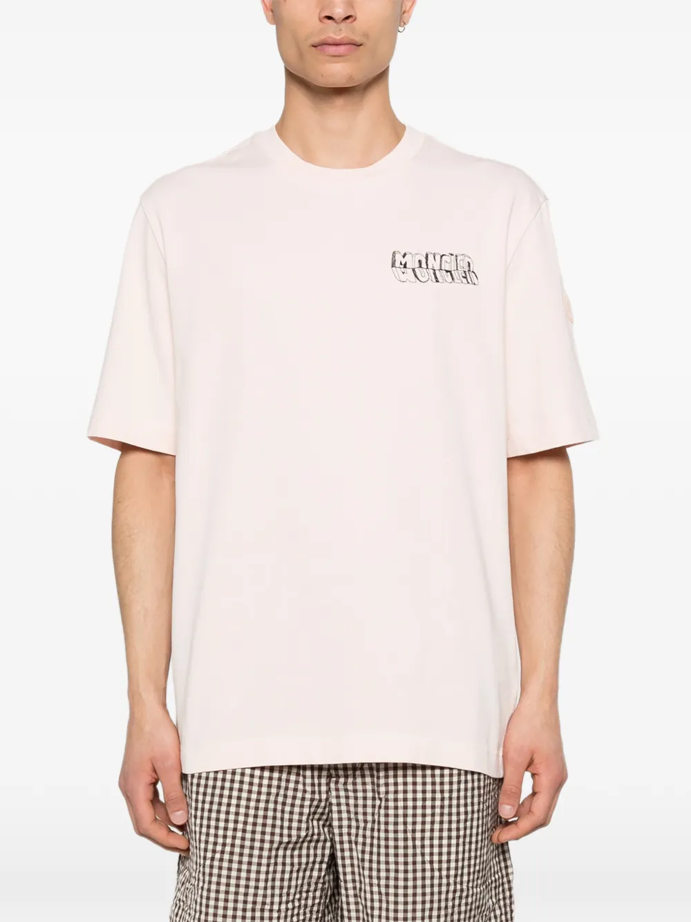 Moncler T-shirt met logo Roze