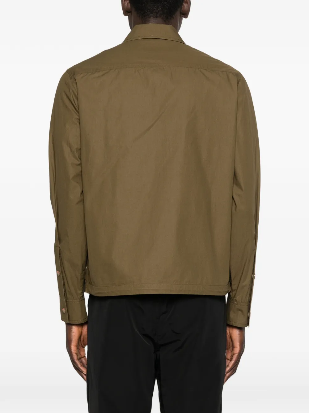 Moncler Popeline shirtjack met lange mouwen en rits Bruin