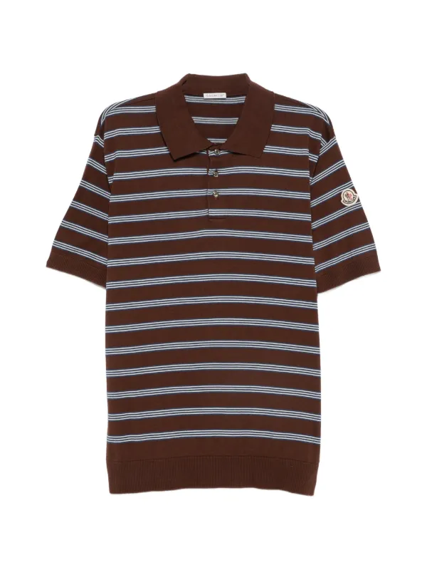 MONCLER ストライプ ポロシャツ Moncler ストライプ ポロシャツ | ブラウン | FARFETCH JP