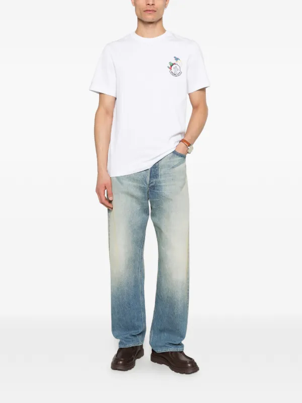 Moncler Cartoon Logo Graphic T-shirt | White | FARFETCH