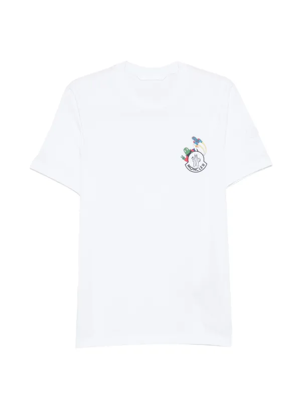 Moncler Camiseta Com Gráfico De Logo | Branco | FARFETCH BR