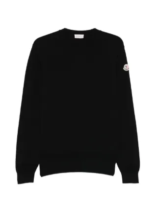 Moncler Suéter De Tricô Com Decote Careca | Preto | FARFETCH BR