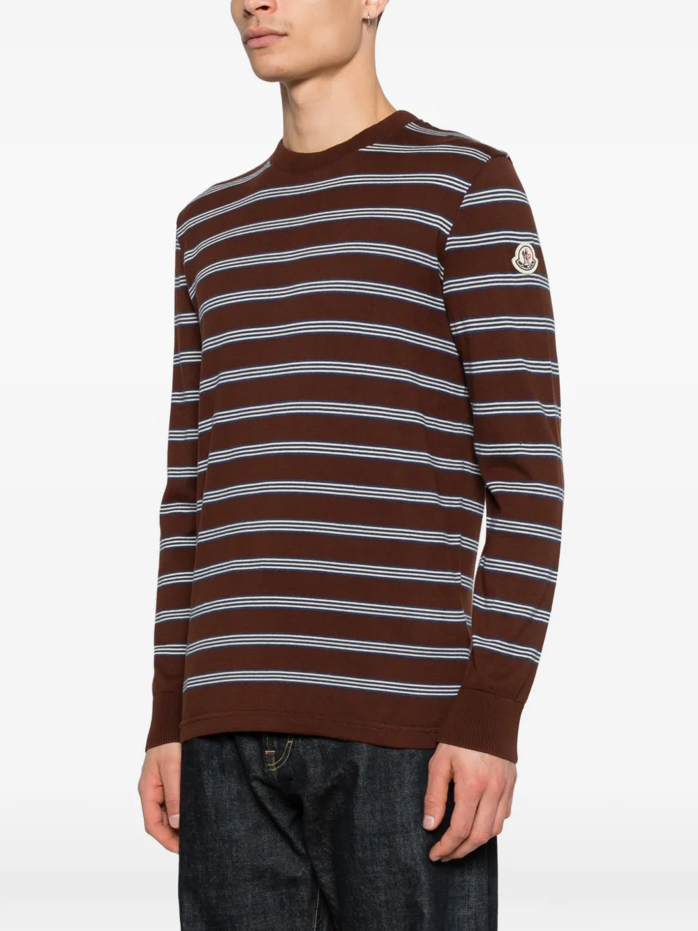 Moncler Gestreept T-shirt Bruin